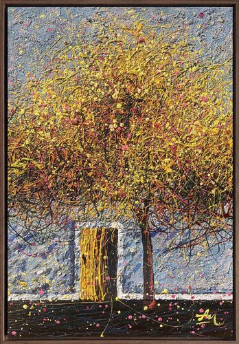 Under the Golden Canopy - Framed von Nadiia Antoniuk, Malerei kaufen auf Singulart