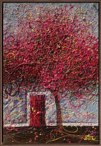 Under the Golden Canopy - Framed von Nadiia Antoniuk, Malerei kaufen auf Singulart