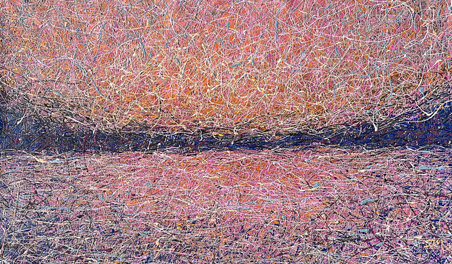 Gentle seascape Jackson Pollock Style Nadiia Antoniuk