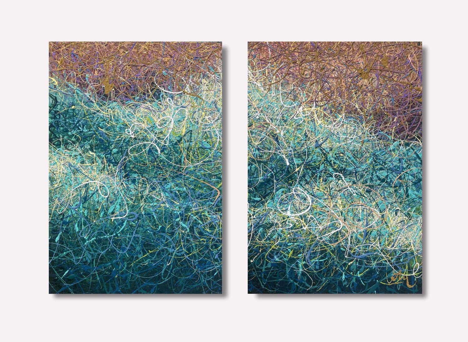 Waves of Inner Light - Diptych Nadiia Antoniuk