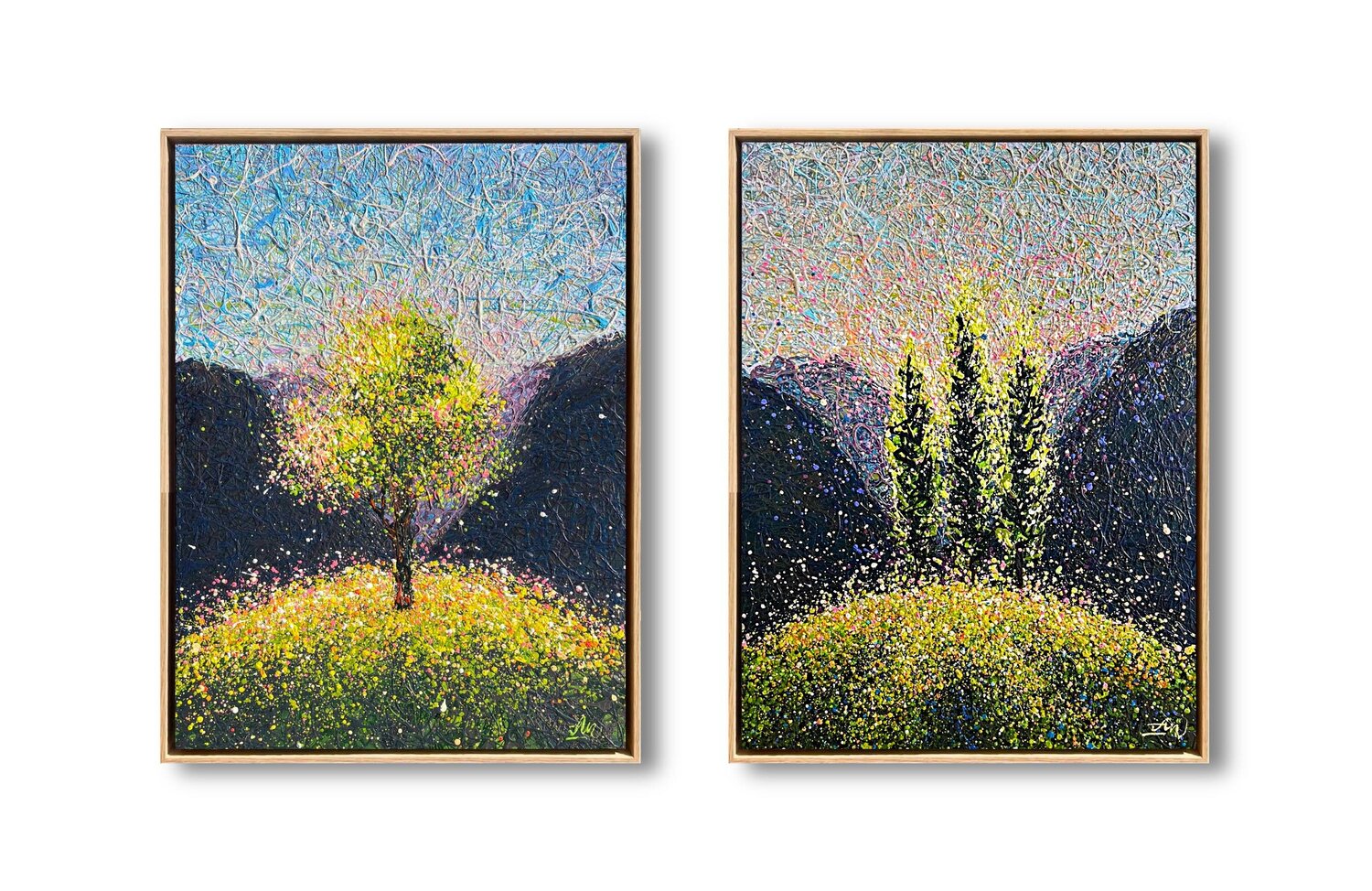 "The Joy Between Quiet Moments" diptych Nadiia Antoniuk