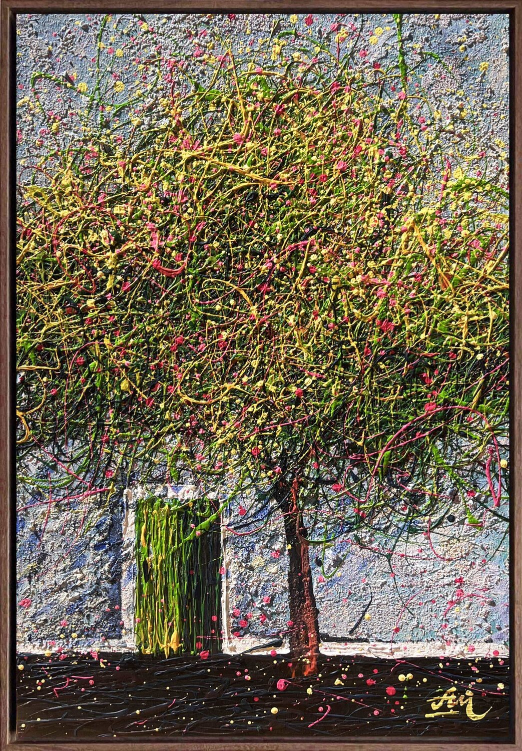 Under the Olive Canopy - Framed Nadiia Antoniuk Dipinto originale in vendita