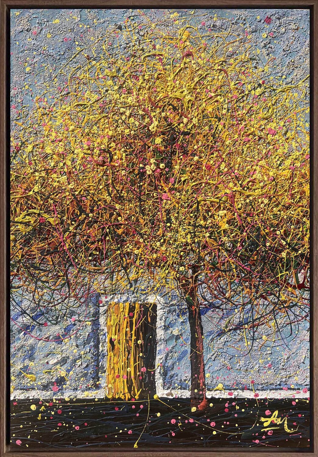 Under the Golden Canopy - Framed Nadiia Antoniuk Originalgemälde zu verkaufen
