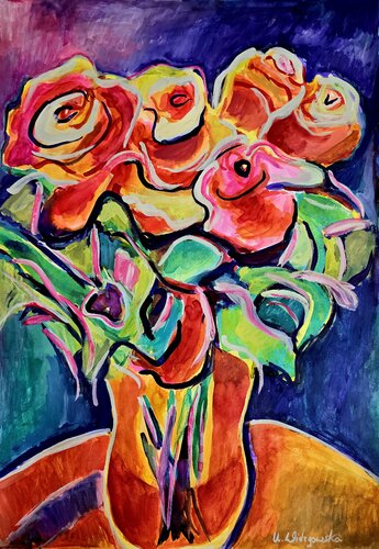 Tanz der Rosen von Urszula Widzgowska, Malerei kaufen auf Singulart