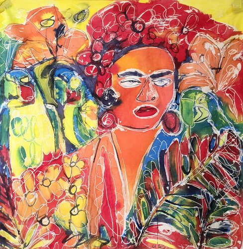 Viva la Frida von Urszula Widzgowska, Textil kaufen auf Singulart