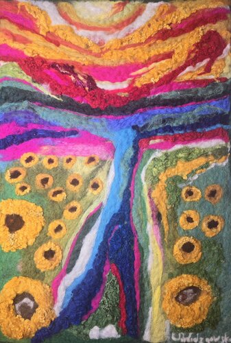 Sonnenkraft von Urszula Widzgowska, Textil kaufen auf Singulart