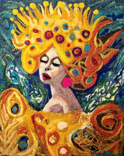 Golden Night Muse – Dubai Träume de Urszula Widzgowska, Téxtil a la venta en Singulart