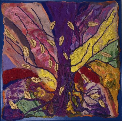 Baum der Jahreszeiten de Urszula Widzgowska, Téxtil a la venta en Singulart