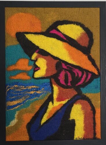 Frau mit Hut by Urszula Widzgowska, Textile for Sale on Singulart