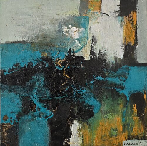 Golden Faultline di Urszula Widzgowska, Pittura in vendita su Singulart