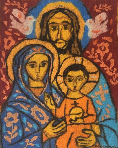 Die Geborgene Familie van Urszula Widzgowska, Textiel te koop op Singulart