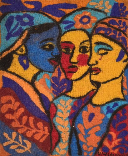 DIE BILDER DER SEELE (BILDNIS EINER HEILIGEN) de Urszula Widzgowska, Téxtil a la venta en Singulart