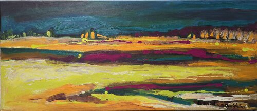Lower Silesian Echo: Golden Fields di Urszula Widzgowska, Pittura in vendita su Singulart
