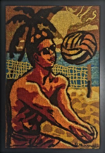 Beachside Action by Urszula Widzgowska, Textile for Sale on Singulart