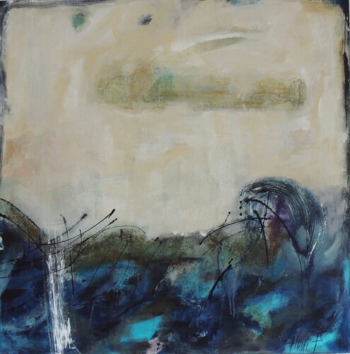 BLUE WAVES di Eleni Pappa Tsantili, Pittura in vendita su Singulart