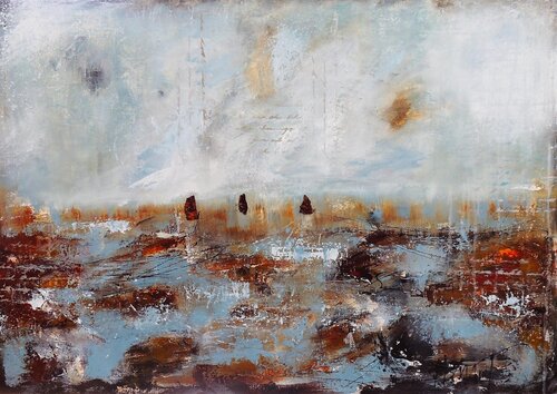 MER AGITEE (STORMY SEA) by Eleni Pappa Tsantili, Painting for Sale on Singulart