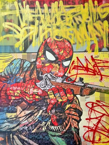 The Amazing Spiderman Western Cowboy Graffiti by Dillon Boy, 회화 for Sale on Singulart