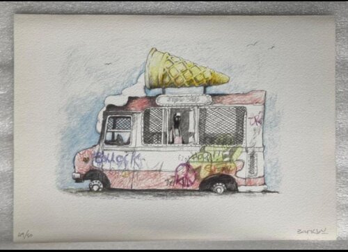 Ice Cream Van by Banksy, Drawing for Sale on Singulart