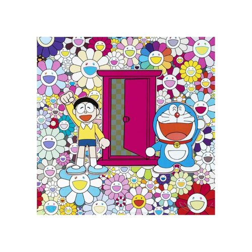 Anywhere Door (Dokodemo Door) In The Field Of Flowers de Takashi Murakami, Obra en papel a la venta en Singulart