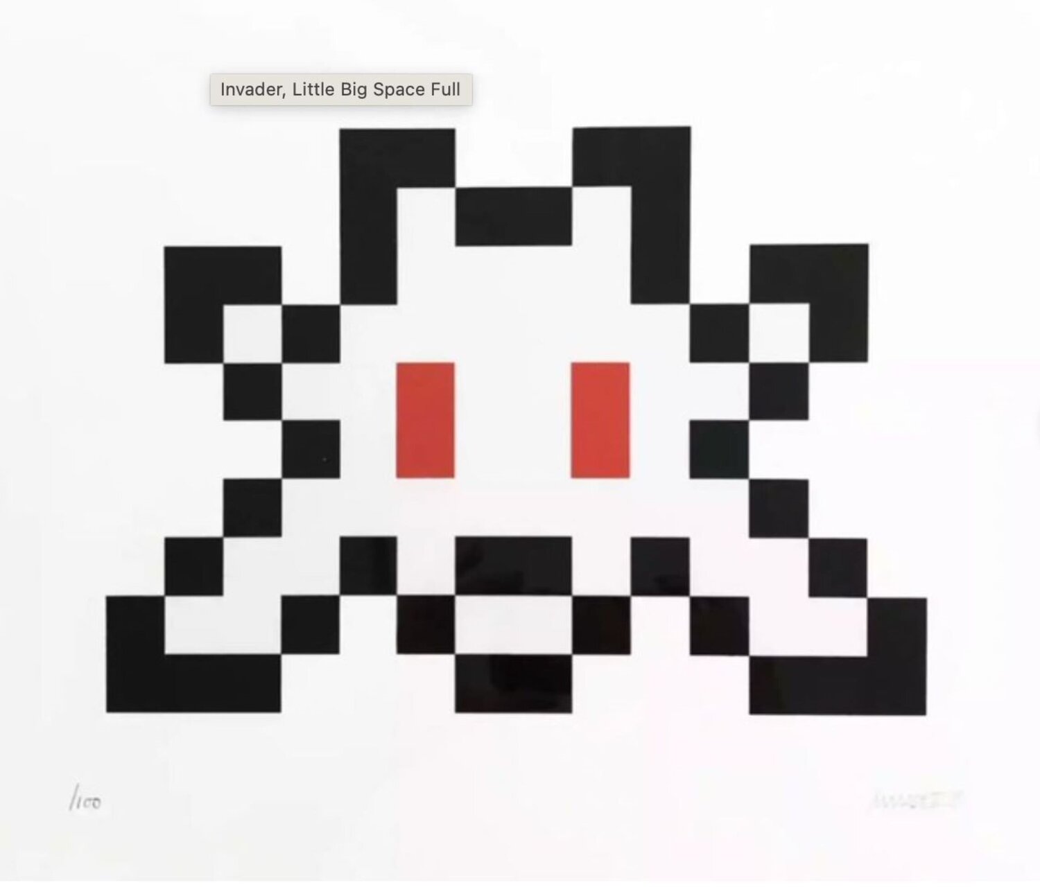 Little Big Space Full Invader Werk op papier te koop