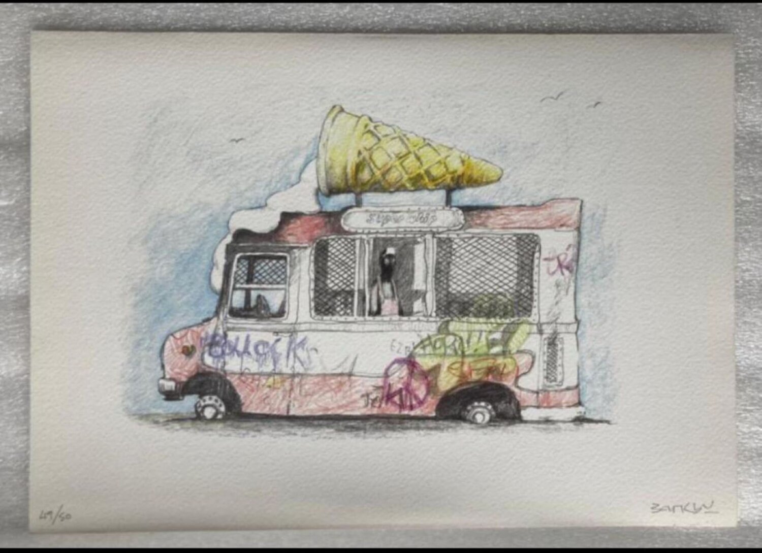 Ice Cream Van Banksy Disegno in vendita