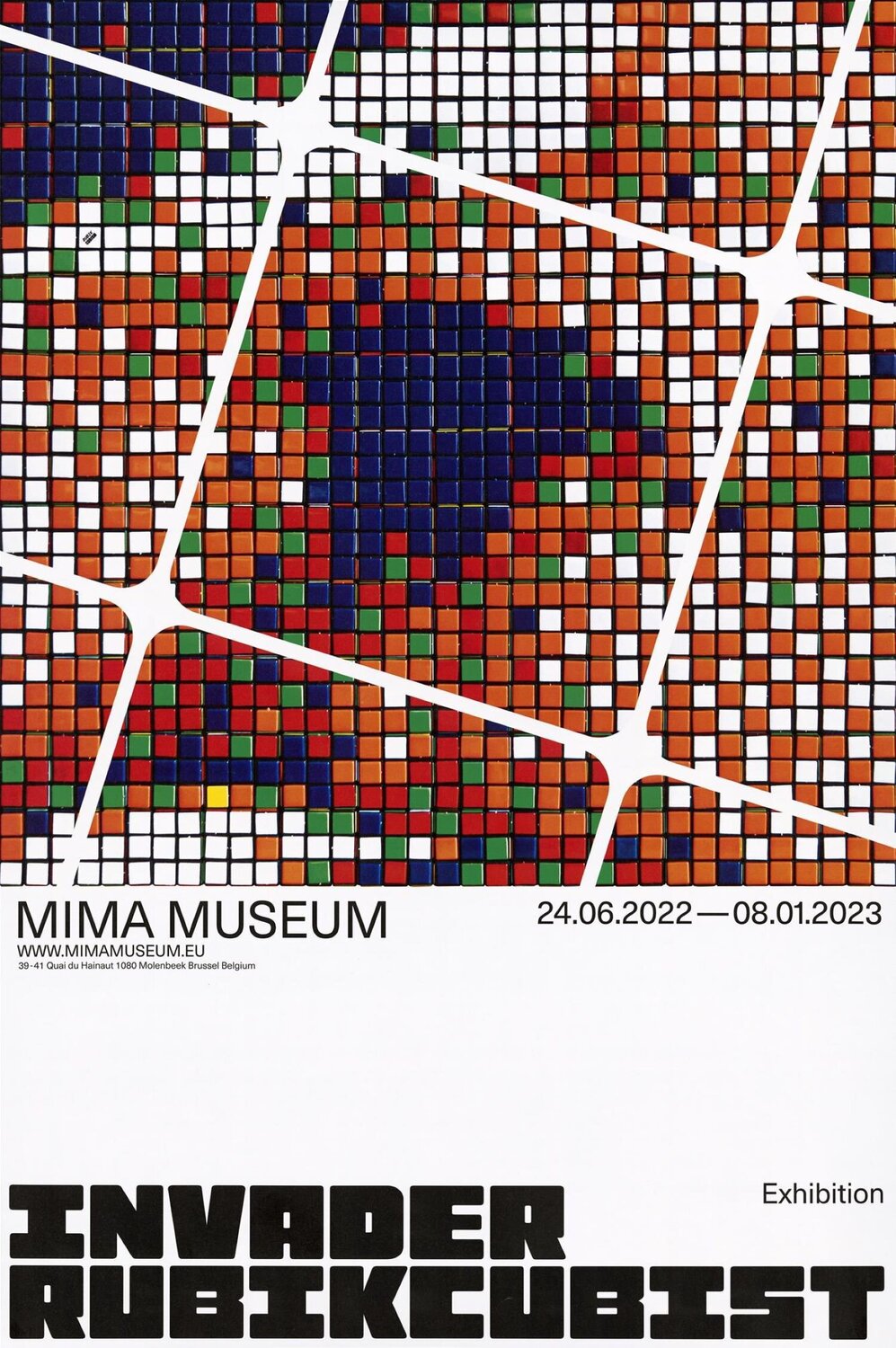 RUBIKCUBIST (affiche exposition 6) Invader Stampa in vendita