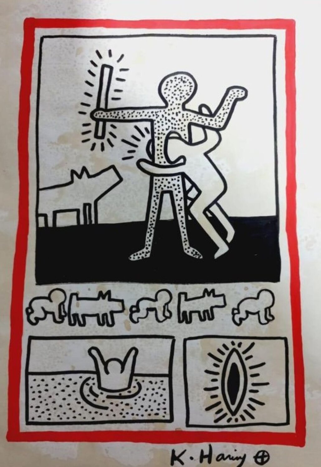 Untitled, 1980 Keith Haring Dipinto originale in vendita
