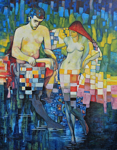 By the lake di Natalya Gripas, Pittura in vendita su Singulart