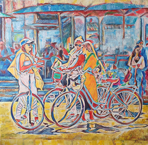 Las ciclistas Natalya Gripas