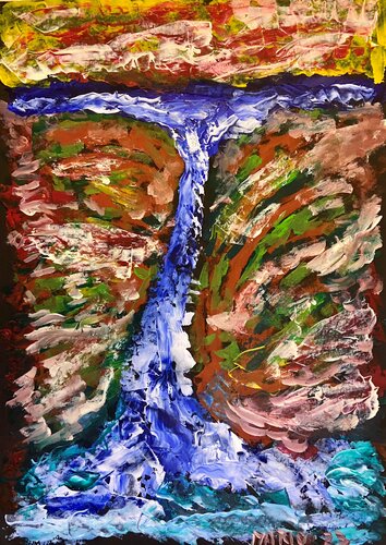 la cascata di Mario Pratesi, Pittura in vendita su Singulart