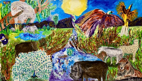il giardino dell'eden di Mario Pratesi, Pittura in vendita su Singulart
