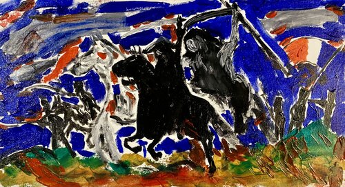 un fantasma vaga per l'Europa de Mario Pratesi, Pintura a la venta en Singulart