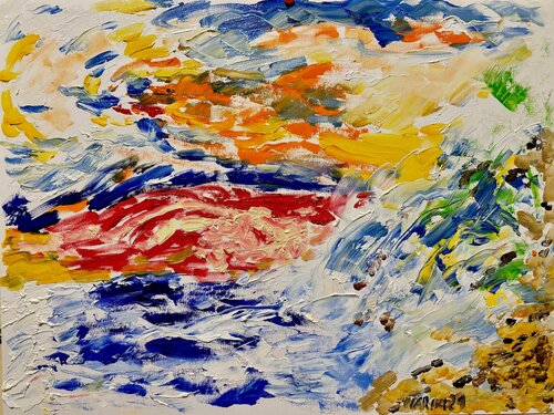 onda e lava di Mario Pratesi, Pittura in vendita su Singulart