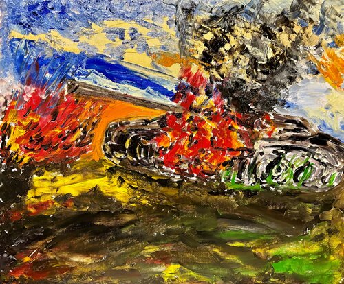 carro colpito van Mario Pratesi, Schilderij te koop op Singulart