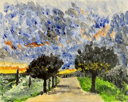 Tramonto a Terrapille de Mario Pratesi, Pintura a la venta en Singulart