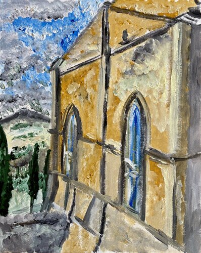 Scorcio della cattedrale di Pienza van Mario Pratesi, Schilderij te koop op Singulart