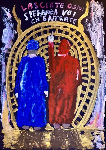 Dante e Virgilio de Mario Pratesi, Pintura a la venta en Singulart