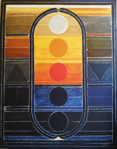 Les cinq éléments van Sayed Haider Raza, Afdruk te koop op Singulart