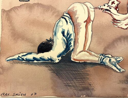 Nurse and patient by Ray Smith, Work on Paper for Sale on Singulart