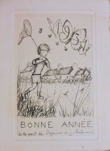 Voeux et souhaits pour le nouvel an von Jean-Emile Laboureur, Druck kaufen auf Singulart