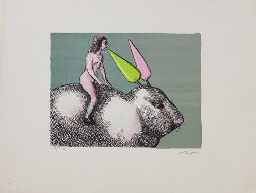Le lapin von Roland Topor, Druck kaufen auf Singulart