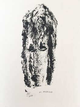 アンリ•ミショー(Henri Michaux)リトグラフ/額装+同作品掲載作品集 アンリ•ミショー(Henri Michaux)リトグラフ/額装+同作品掲載作品集