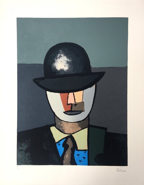 Portrait d'homme au chapeau Melon Jean Hélion