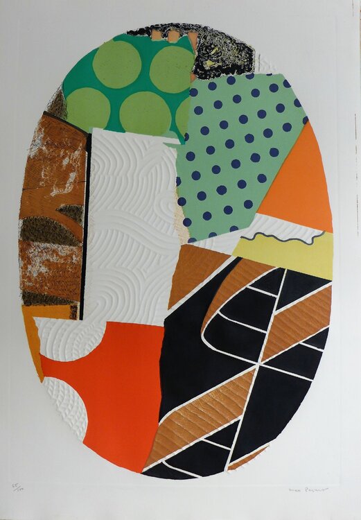 Composition, gravure en relief signée Max Papart