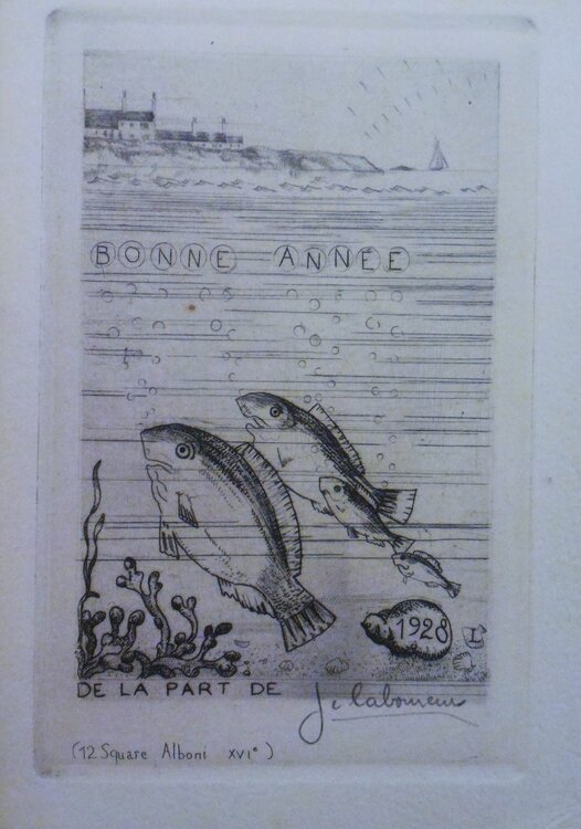 Marine aux quatre poissons Jean-Emile Laboureur