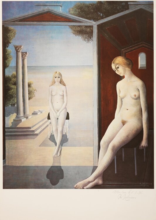 Nus au bord de la mer Paul Delvaux