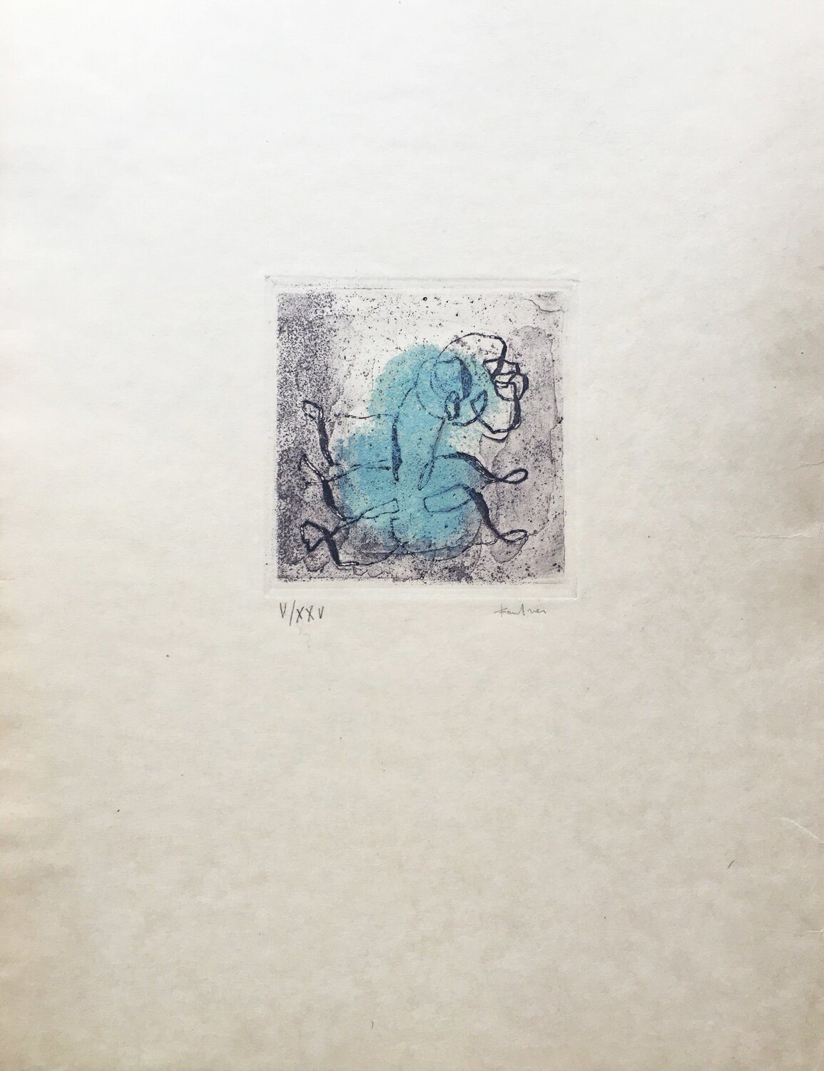 Petit paysage vert et violet Jean Fautrier Druck zu verkaufen