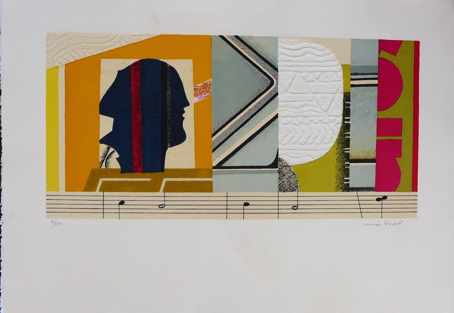 Composition, Gravure en relief signée Max Papart Stampa in vendita
