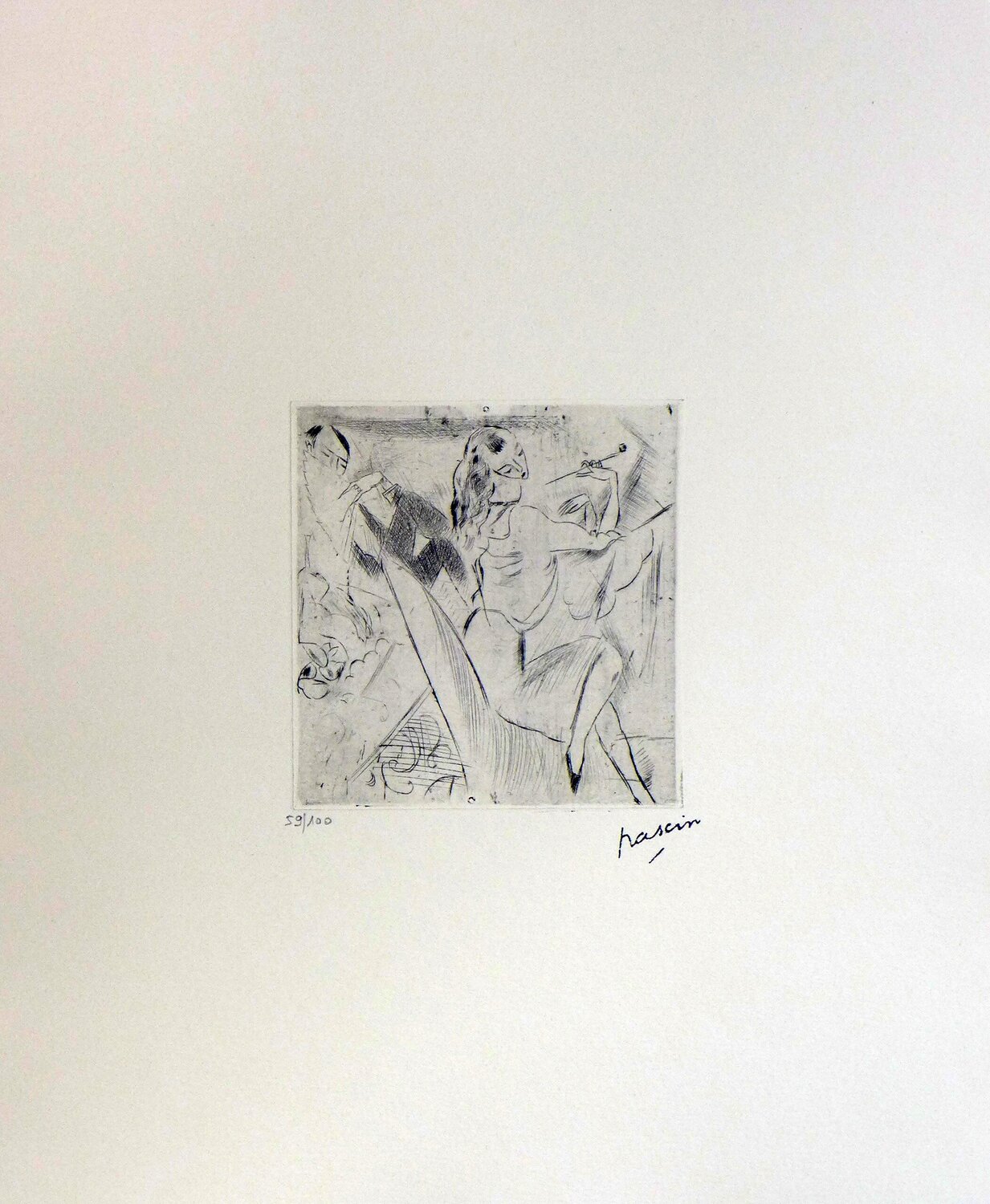 Femme à la pipe Jules Pascin Druck zu verkaufen