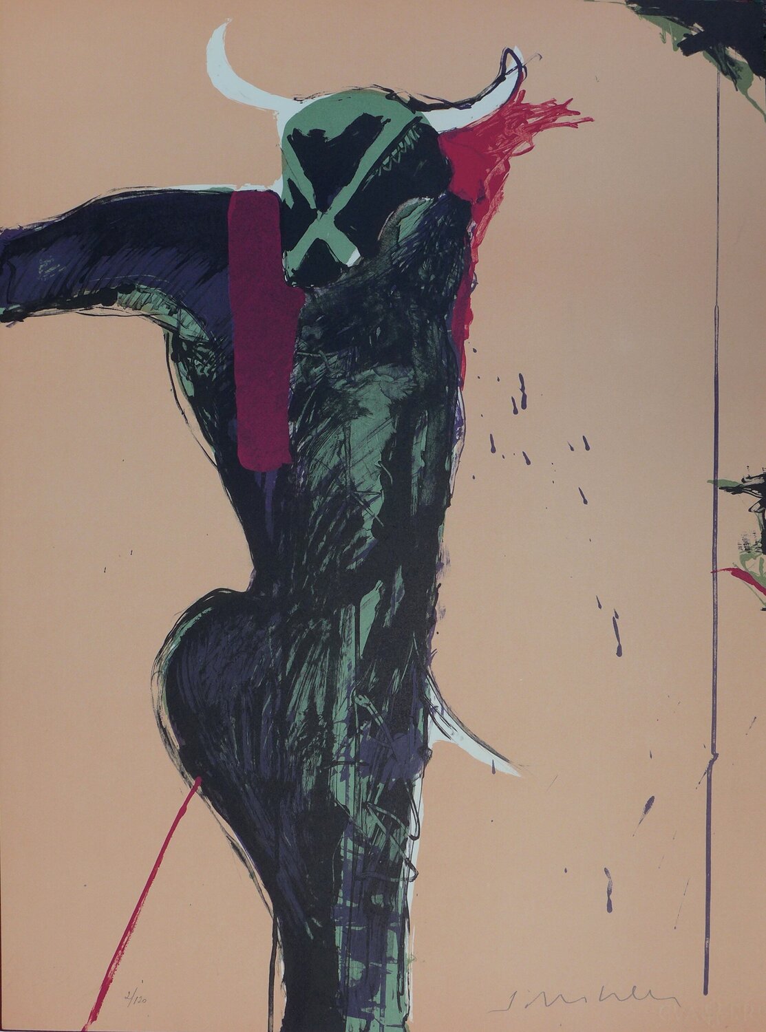 Portrait of a Bull 2 Fritz Scholder Druck zu verkaufen
